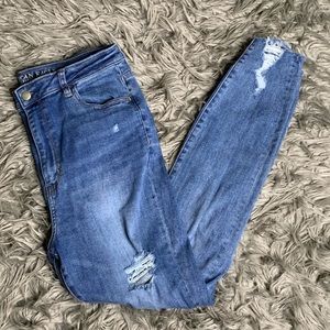 American Eagle Distressed High Rise Skinny Jeans